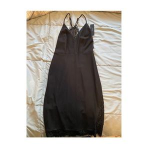 Lulus Black Midi Cocktail Dress